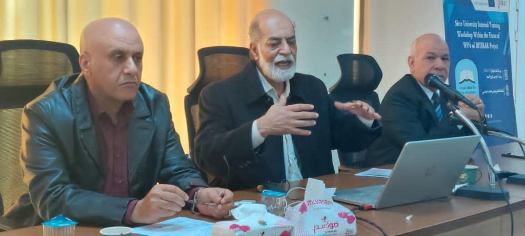 ورشة العمل التدريبية ،تحت إشراف مكتب التعاون الدولي وبالتعاون مع مركز البحوث والإستشارات “بجامعة سرت “