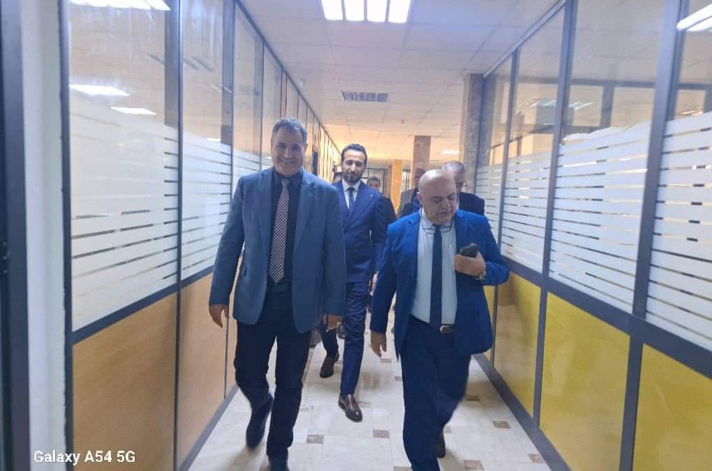 رئيس الأكاديمية الليبية ومدير مكتب شؤون الوزارة على هامش زيارتهم لفرع الأكاديمية الليبية الساحل الغربي